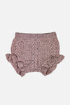 ember knitted ruffle short || rose speckle