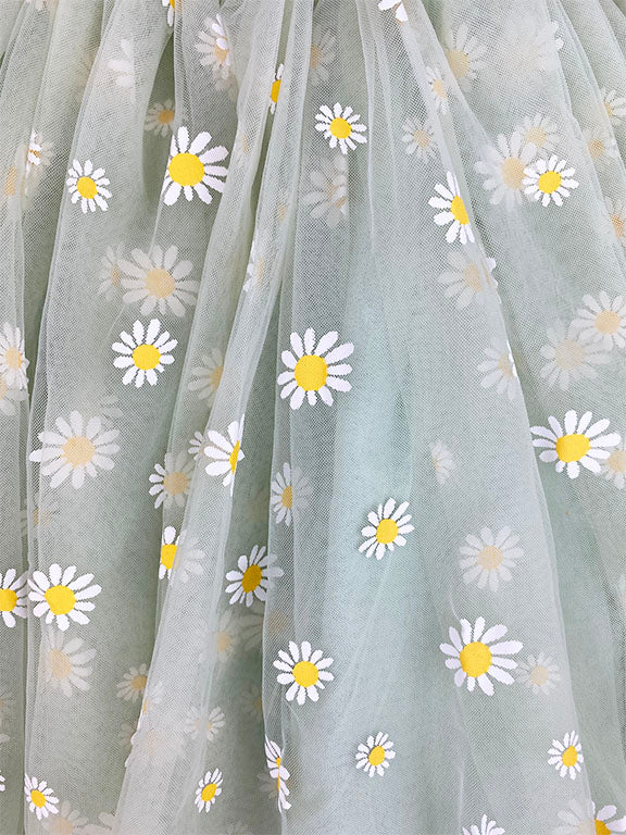 tulle daisy dress || mint