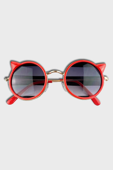 cat sunglasses || red