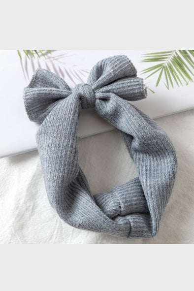 knotted wool headband || vintage blue