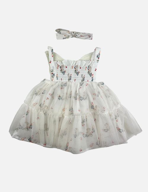 garden fairy tulle dress || cream 6-12 months garden fairy tulle dress || cream 6-12 months