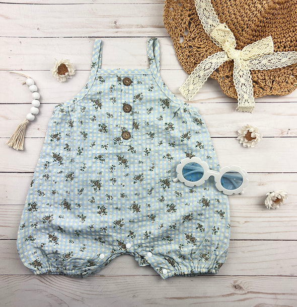 remy gingham romper || english floral