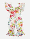 ruffle bell bottom onesie || watercolor floral