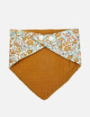 handkerchief bib and bow set || copper floral