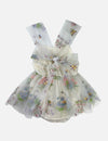 fallon summer floral tulle bow dress || cream