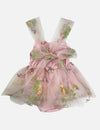 fallon summer floral tulle bow dress || baby pink