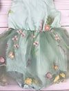 fallon summer floral tulle bow dress || pastel green
