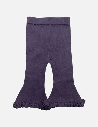 knit ruffle bell bottom || plum