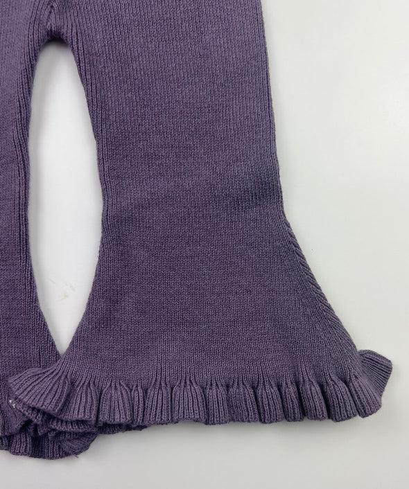 knit ruffle bell bottom || plum