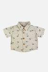 palm linen button up shirt || cream