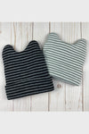 striped knit beanie || black, grey