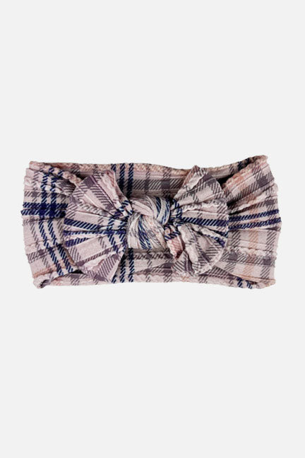 nylon big bow headband || toasty flannel