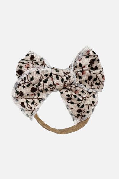 floral bow headband || toast/olive