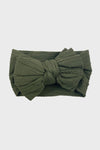 big bow knotted headband || olive