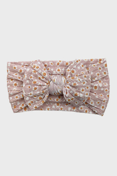 big bow knotted headband || fall daisy