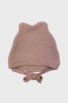 bear knitted bonnet || rose