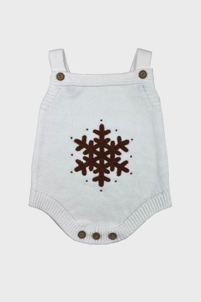 snowflake knitted onesie || white