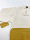 sunflower knitted onesie || gold/cream