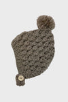 crochet bonnet pom beanie || grey