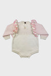 vera knitted onesie || cream/pink