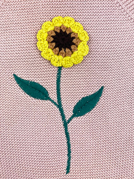 sunflower knitted onesie || rose
