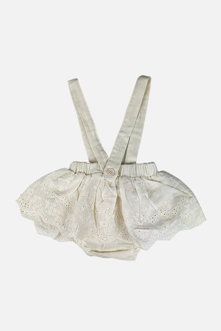 lulu suspender skirt || cream lace