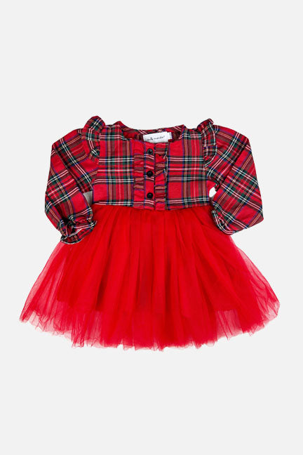 plaid holiday tulle dress || crimson 6-12 months plaid holiday tulle dress || crimson 6-12 months