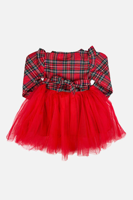 plaid holiday tulle dress || crimson 6-12 months plaid holiday tulle dress || crimson 6-12 months