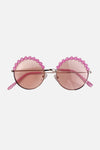 flower round sunglasses || pink