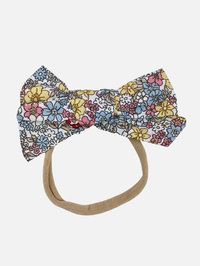 floral bow headband || yellow/blue