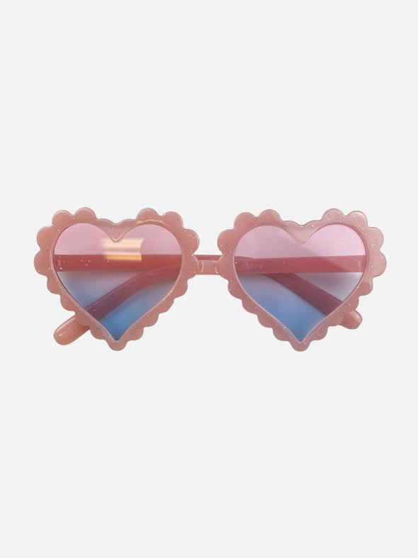glitter heart sunglasses || blush