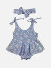daisy onesie dress set || light blue