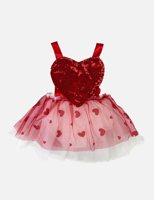 sequin heart onesie dress || crimson/white 3T sequin heart onesie dress || crimson/white 3T