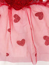 sequin heart onesie dress || crimson/white