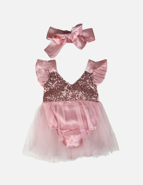 Cupid Satin Onesie Dress || Quartz Pink 12-18 Months Cupid Satin Onesie Dress || Quartz Pink 12-18 Months