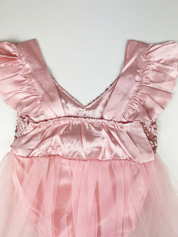 cupid satin onesie dress || quartz pink
