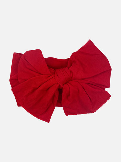nylon big bow headband || red