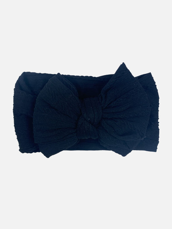 big bow knotted headband || black