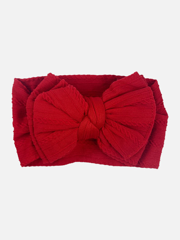 big bow knotted headband || red