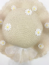 straw daisy hat || beige