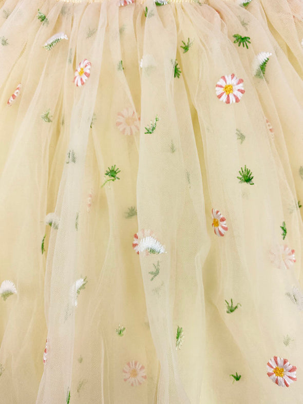 tulle spring floral dress || yellow