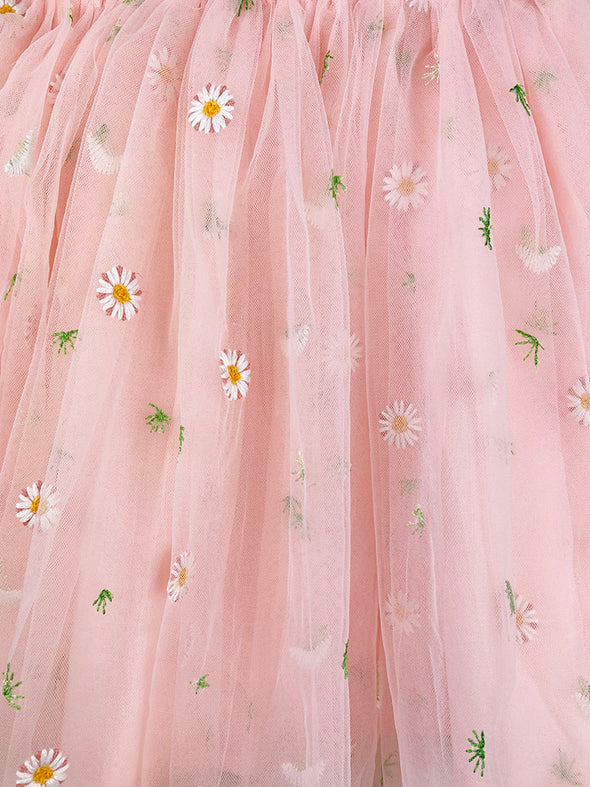 tulle spring floral dress || pink