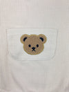 waffle cloth bear onesie || cream