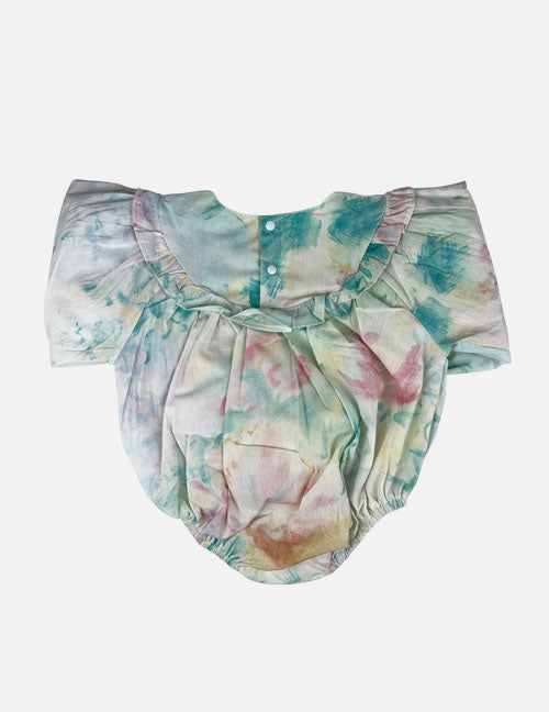 watercolor ruffle onesie || pastel
