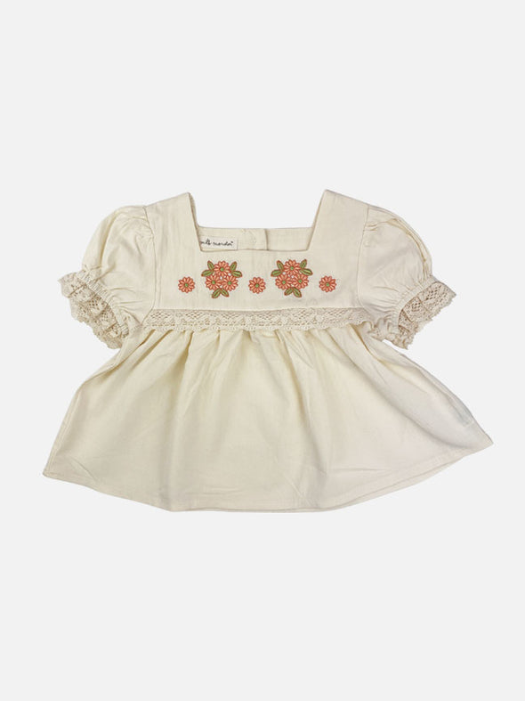 louisa embroidered set || cream floral