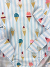 ice cream bow swimsuit || blue stripe