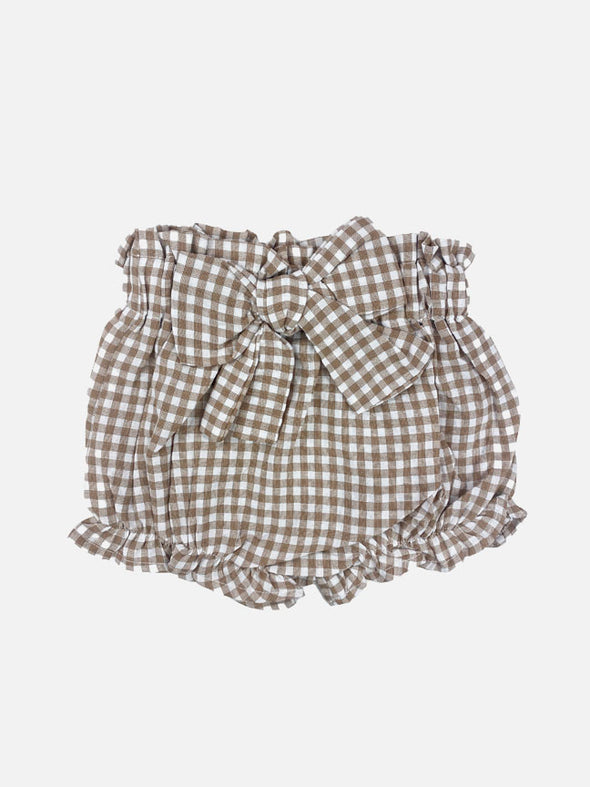 gingham big bow shorts || toffee