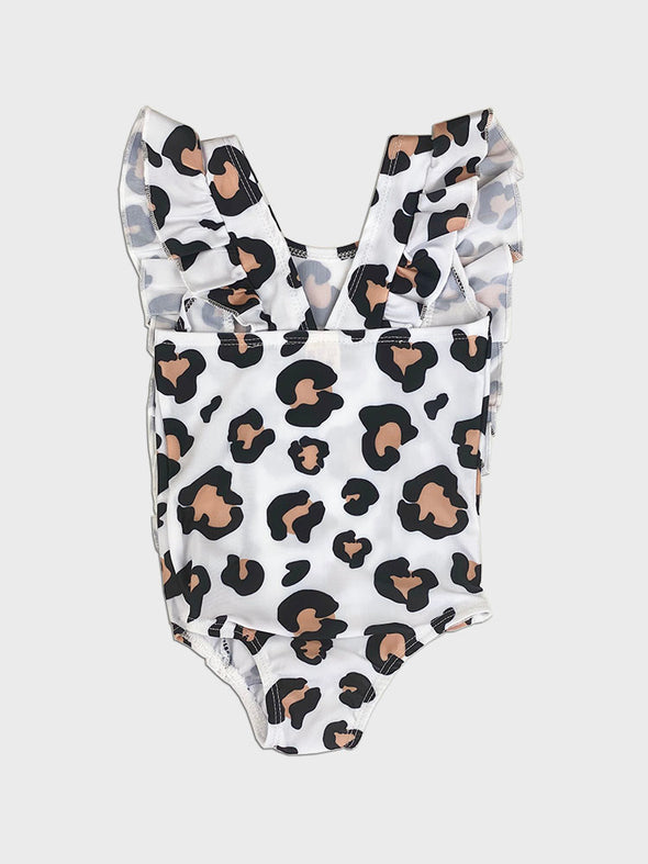 ruffle swimsuit || leopard