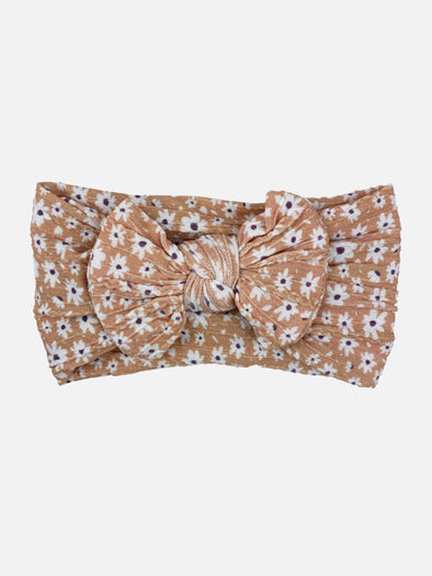 big bow knotted headband || butterscotch floral