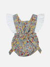 everly flutter bow onesie || yellow floral